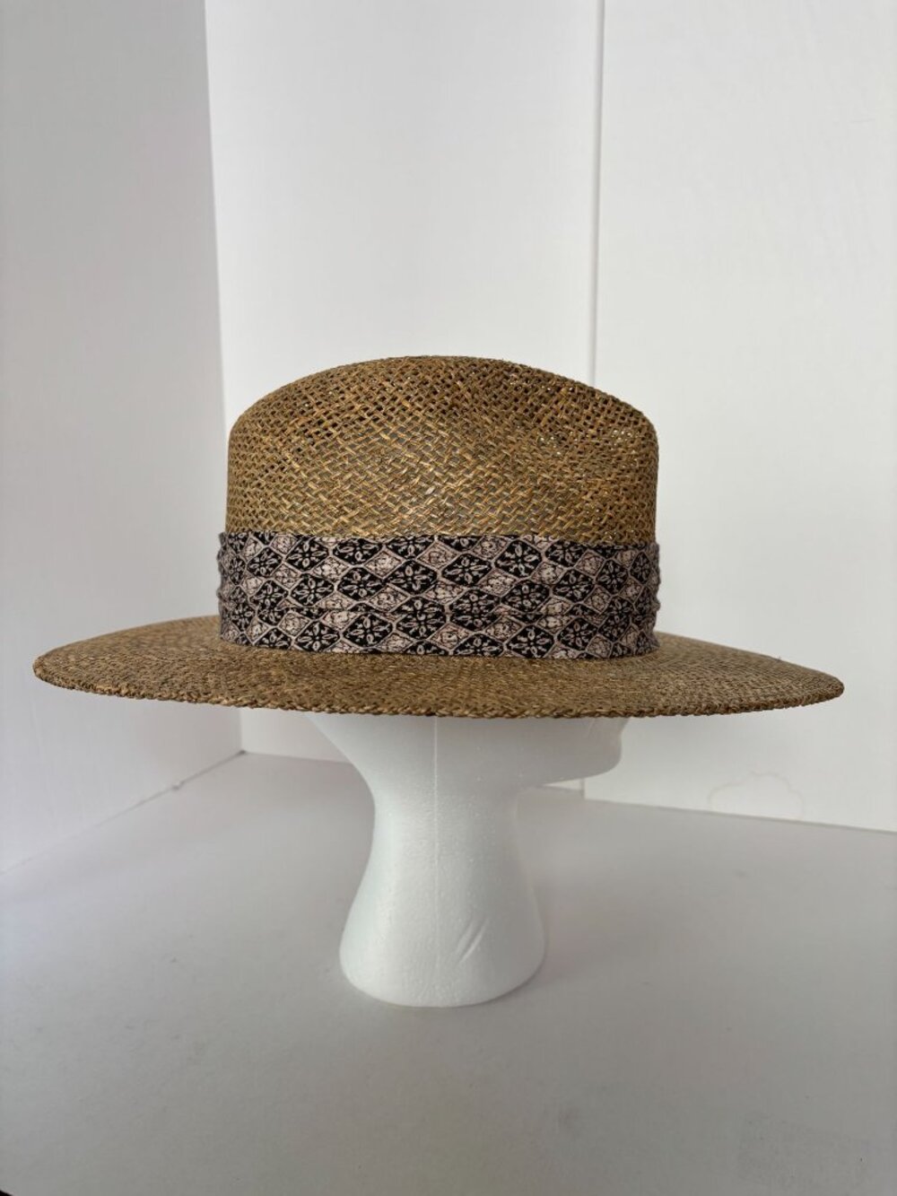 Stetson Straw Hat L XL Wide Brim Western Fedora Panama Style Made Mexico Summer - Picture 3 of 10